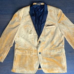 INC Gold Velvet Blazer Sportcoat XXL Slim Fit